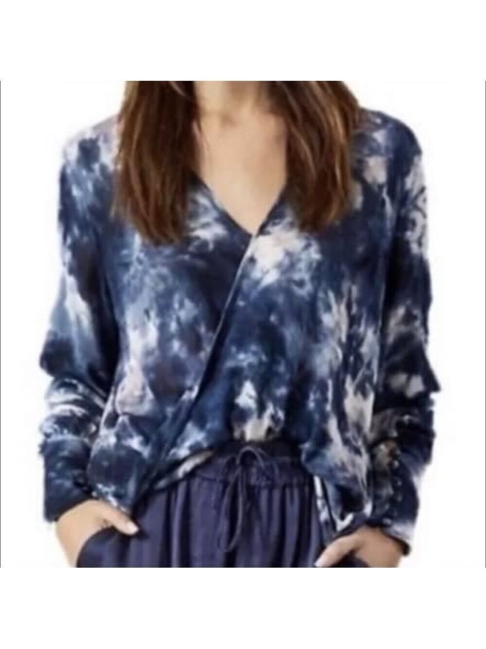 YOUNG Fabulous and Broke tie dye chiffon sheer wrap top size small